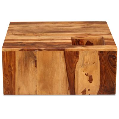 vidaXL Konferenčný stolík masívne sheeshamové drevo, 70x70x30 cm