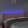 vidaXL Čelo postele s LED ružov&eacute; 147x16x78/88 cm zamat