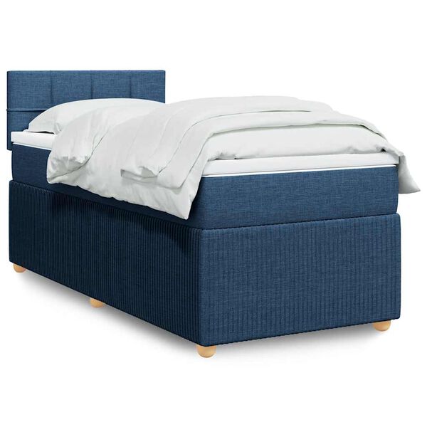 vidaXL Boxspring posteľ s matracom modr&aacute; 100x200 cm l&aacute;tka