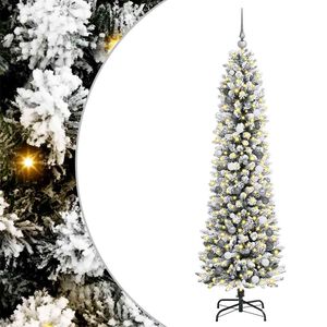 vidaXL Umel&yacute; vianočn&yacute; stromček Biela 210 cm PVC, kov a plast