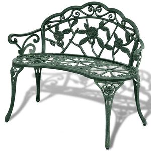 vidaXL Z&aacute;hradn&aacute; lavička 100 cm, odlievan&yacute; hlin&iacute;k, zelen&aacute;