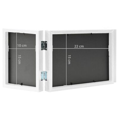 vidaXL Trojitý fotorámik kolážový biely 22x15 cm+2x(10x15 cm)