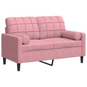 vidaXL 2-miestna pohovka s vank&uacute;&scaron;mi ružov&aacute; 120 cm zamat
