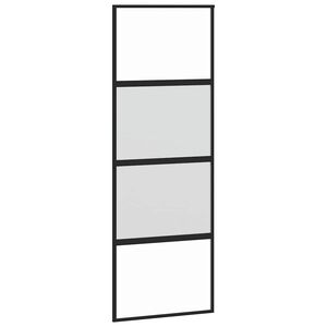 vidaXL Posuvn&eacute; dvere čierne 76x205 cm tvrden&eacute; sklo a hlin&iacute;k