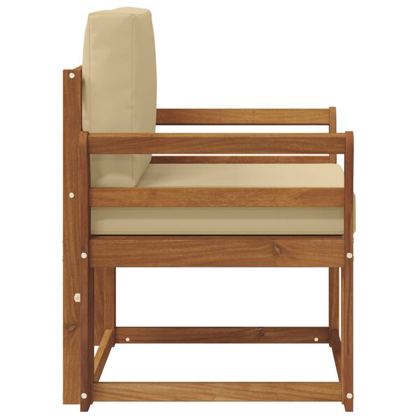 vidaXL Vonkaj&scaron;ia pohovka Mas&iacute;vne ak&aacute;ciov&eacute; drevo a polyester Pr&iacute;rodn&aacute;