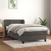 vidaXL Posteľn&yacute; r&aacute;m boxspring s matracom tmavosiv&yacute; 100x200 cm zamat