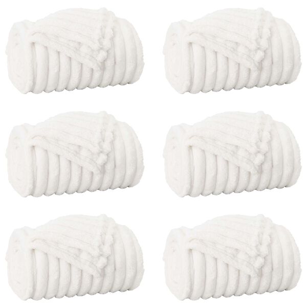 vidaXL Prikr&yacute;vky na hodenie 6 pcs Biela 150 x 130 cm Fl&iacute;s