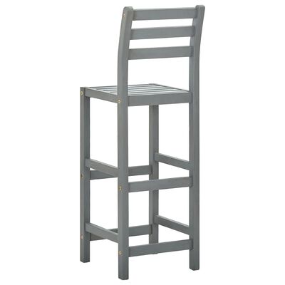 vidaXL Barové stoličky 4 ks, sivé, akáciový masív
