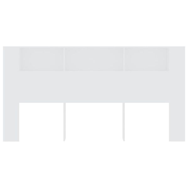 vidaXL Čelo postele so skrinkou biele 200x18,5x104,5 cm