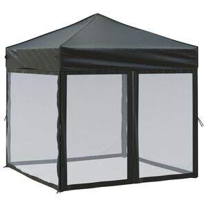 vidaXL Skladac&iacute; p&aacute;rty stan s bočnicami čierny 2x2 m