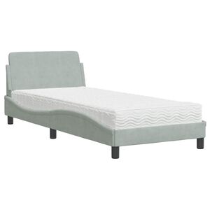 vidaXL Posteľ s matracom Dover bledosiv&yacute; 80x200 cm zamat