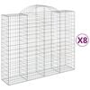 vidaXL Obl&uacute;kov&eacute; gabi&oacute;nov&eacute; ko&scaron;e 8ks 200x50x160/180cm pozinkovan&eacute; železo