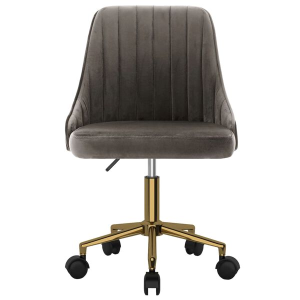 vidaXL Otočn&aacute; jed&aacute;lensk&aacute; stolička tmavosiv&aacute; zamatov&aacute;