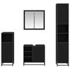 vidaXL Sada k&uacute;peľňov&eacute;ho n&aacute;bytku 4 pcs Čierny dub Kompozitn&eacute; drevo