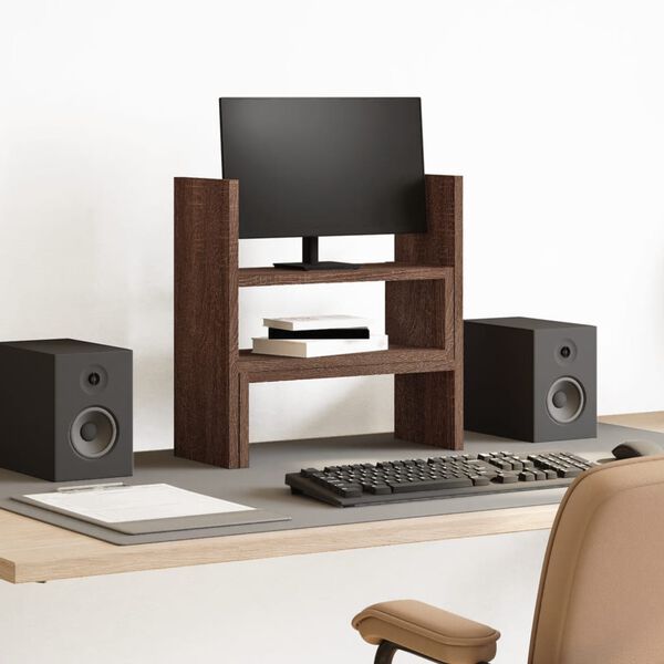 vidaXL Stolový organizér nastav. hnedý dub 40x17x41 cm kompozit. drevo