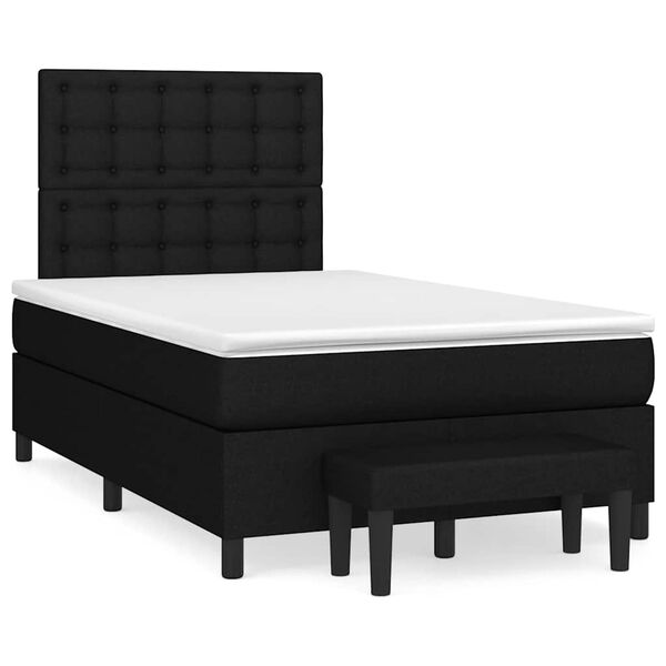 vidaXL Boxspring posteľ s matracom čierna 120x190 cm l&aacute;tka