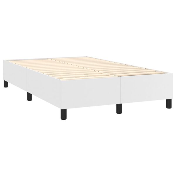 vidaXL Boxspring posteľ s matracom biela 120x200 cm umelá koža