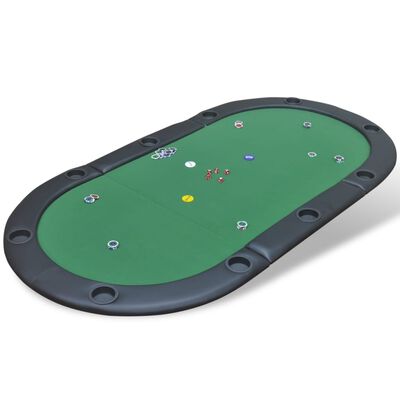 vidaXL Podložka na poker pre 10 hráčov, skladacia, zelená