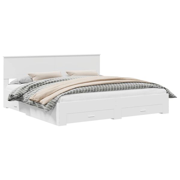 vidaXL R&aacute;m postele s čelnou doskou Biela 200 x 200 cm Kompozitn&eacute; drevo