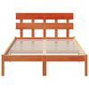 vidaXL Rám postele s čelnou doskou Hnedá 120 x 200 cm Borovicový masív