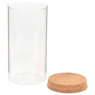 vidaXL Skladovacie sklenené poháre s korkovými viečkami 6 ks 1400 ml