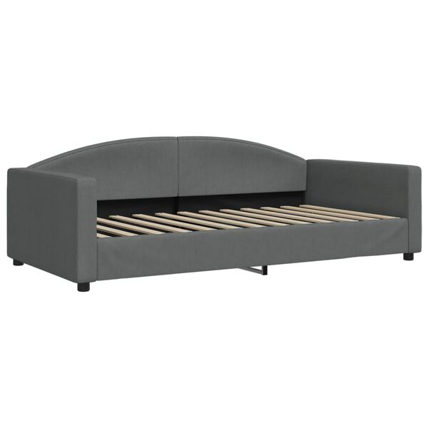 vidaXL Rozkladacia denná posteľ so zásuvkami tmavosivá 100x200cm látka