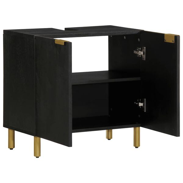 vidaXL K&uacute;peľňov&aacute; skrinka um&yacute;vadlo čierna 62x33x58 cm kompozitn&eacute; drevo