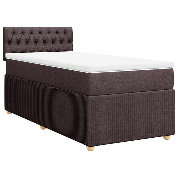 vidaXL Boxspring posteľ s matracom tmavohned&aacute; 90x190 cm l&aacute;tka