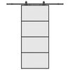 vidaXL Posuvn&eacute; dvere s kovan&iacute;m čierne 90x205 cm ESG sklo
