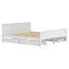 vidaXL Posteľný rám so 4 zásuvkami biely masívna borovica 200x200 cm