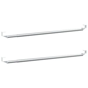 vidaXL Z&aacute;clonov&eacute; koľajnice 2 ks biele a strieborn&eacute; 40-60 cm hlin&iacute;k