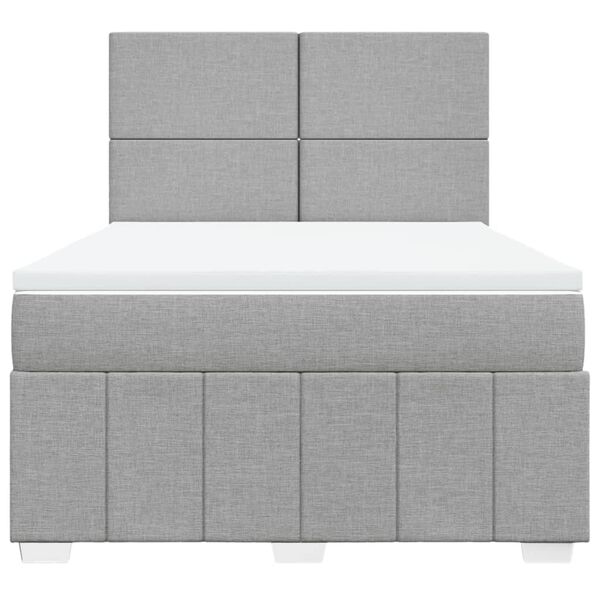 vidaXL Boxspring posteľ s matracom bledosiv&aacute; 140x200 cm l&aacute;tka