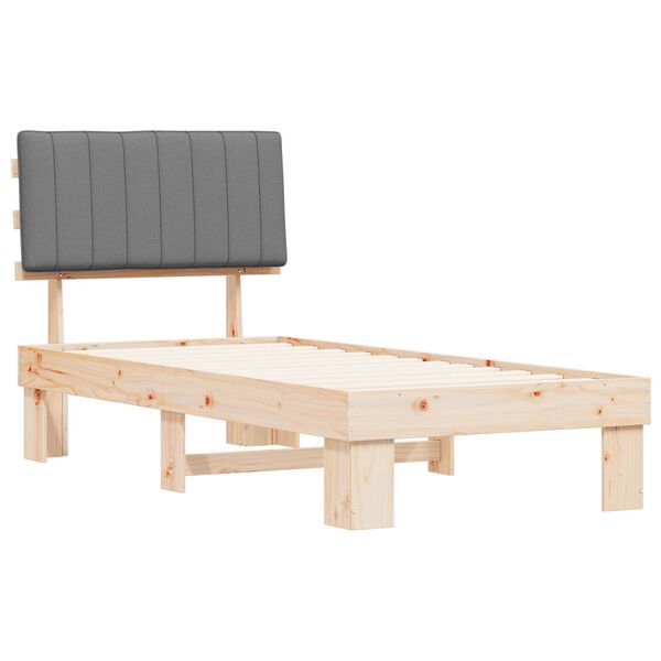 vidaXL R&aacute;m postele s čal&uacute;nen&yacute;m čelom Svetlosiv&aacute; 90 x 190 cm