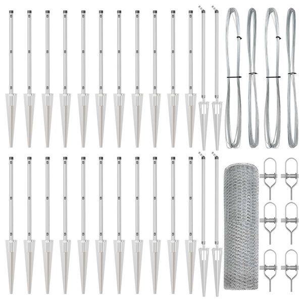 vidaXL Stĺp na plot. Strieborn&aacute; 50 x 0,5 m (13 mm sieť) Oceľ