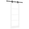 vidaXL Posuvn&eacute; dvere Biela 83 x 211 cm Mas&iacute;vne borovicov&eacute; drevo a sklo