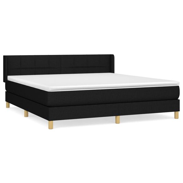 vidaXL Posteľn&yacute; r&aacute;m boxspring s matracom čierny 180x200 cm l&aacute;tka