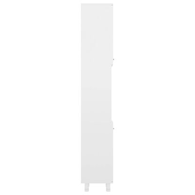 vidaXL Skrinka do kúpeľne, lesklá biela 30x30x179 cm, kompozitné drevo