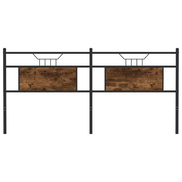 vidaXL N&aacute;hradn&eacute; čelo postele, tmav&yacute; dub 180 cm, kompozitn&eacute; drevo a oceľ