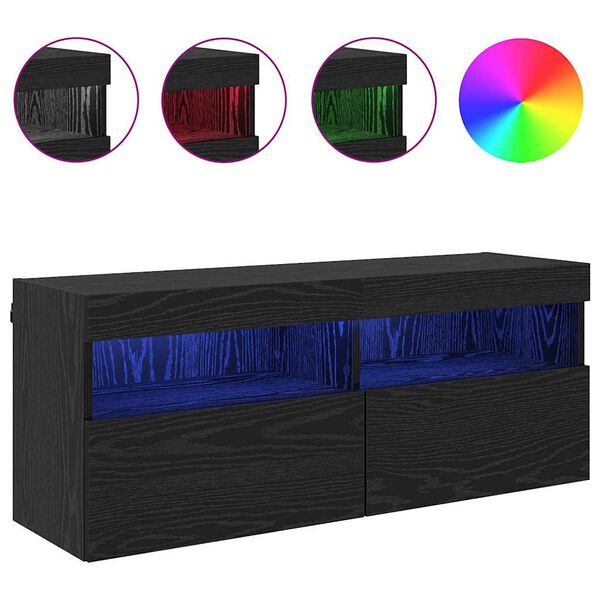 vidaXL TV n&aacute;stenn&aacute; skriňa Čierny dub 100 x 30 x 40 cm Kompozitn&eacute; drevo