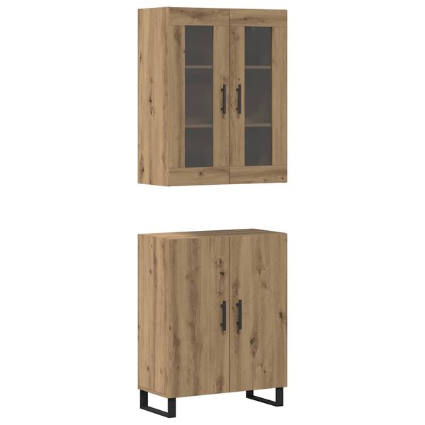 vidaXL Highboard 2 pcs dub artisan Kompozitn&eacute; drevo