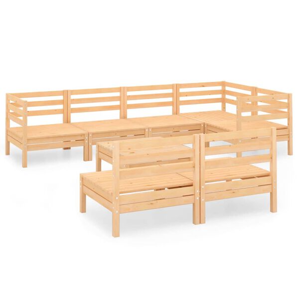 vidaXL 8-dielna z&aacute;hradn&aacute; sedacia s&uacute;prava mas&iacute;vne borovicov&eacute; drevo