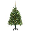 vidaXL Osvetlen&yacute; umel&yacute; vianočn&yacute; stromček s guľami 120 cm, zelen&yacute;