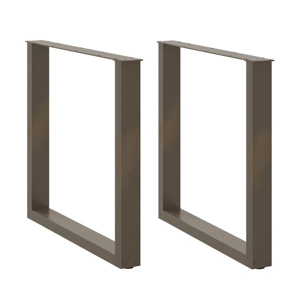 vidaXL Nohy k jedálenskému stolu v tvare U, 2 ks, prírodná oceľ, 90 x (72-73) cm, oceľ