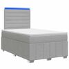 vidaXL LED boxspring posteľ s matracom Svetlosiv&aacute; 120 x 190 cm L&aacute;tka
