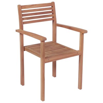 vidaXL Záhradné stoličky 2 ks krémovo-biele podložky teakový masív
