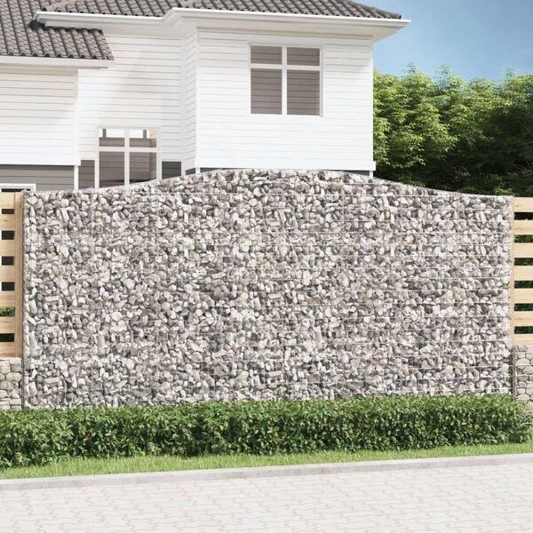 vidaXL Oblúkový gabionový kôš 400x30x200/220 cm pozinkované železo