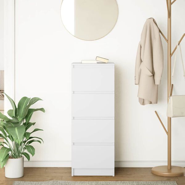 vidaXL Komoda biela 37,5x35x99 cm spracovan&eacute; drevo