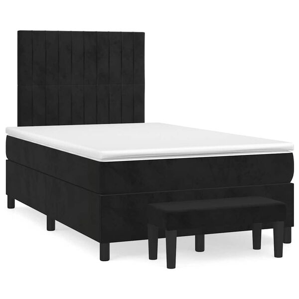 vidaXL Boxspring posteľ s matracom čierna 120x190 cm zamat