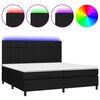 vidaXL Posteľ boxsping s matracom a LED čierna 200x200 cm l&aacute;tka