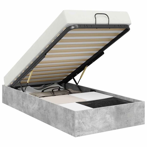 vidaXL Otomanov&yacute; posteľn&yacute; r&aacute;m s &uacute;ložiskom Bet&oacute;novo Siv&aacute; 100 x 200 cm